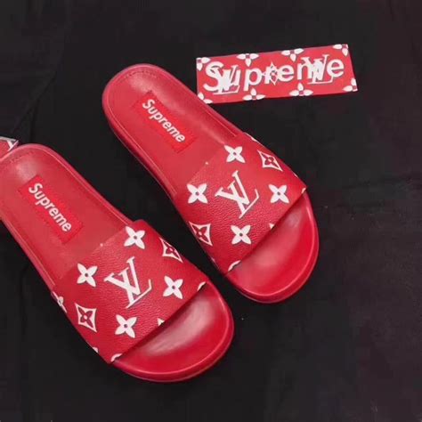 supreme louis vuitton flip flops|Louis Vuitton flip flops men's.